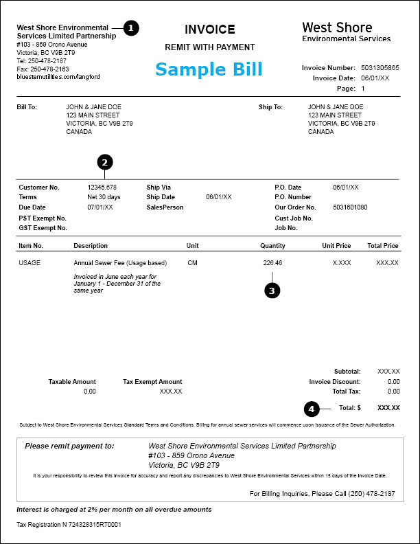 West-Shore-Environmental-Utility-Bill-Sample